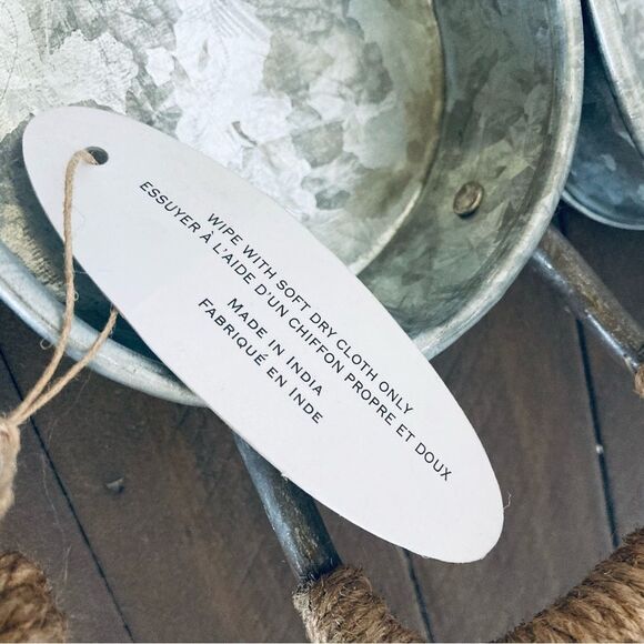 Long Galvanized Metal Tin Farmhouse Decor Tray - Picture 3 of 5